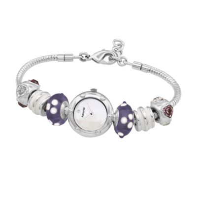 Charmed By Accurist Purple Loaded Heart Charm Watch - Product number 8573727