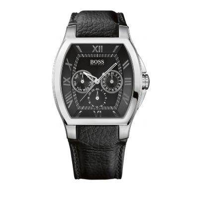 Hugo Boss men's tonneau dial black strap chronograph - Product number 8579857