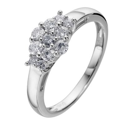 Platinum Half Carat Diamond Cluster Ring - Product number 8582351