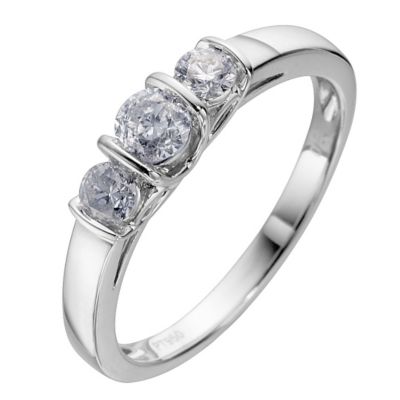 Platinum Half Carat Diamond Trilogy Ring