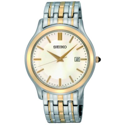 Seiko Men's Two Tone White Dial Bracelet Watch - Product number 8584257