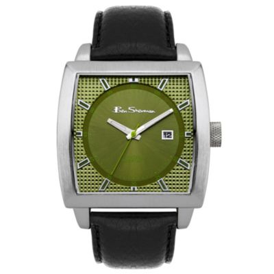 Ben Sherman Olive Dial Black Strap Watch