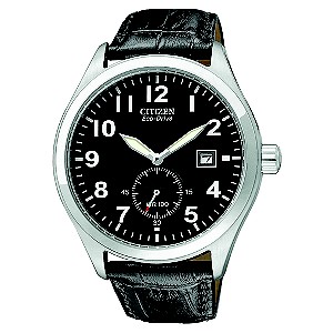 Citizen Eco-Drive Men's Black Dial And Strap Watch