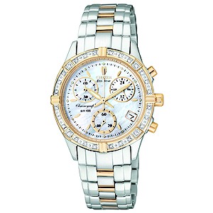 Citizen Ladies' Two Tone Diamond Dial Chronograph Watch