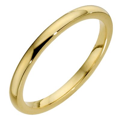 18ct 2mm yellow gold heavy court wedding band