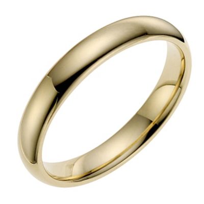9ct yellow gold 3mm super heavyweight court ring