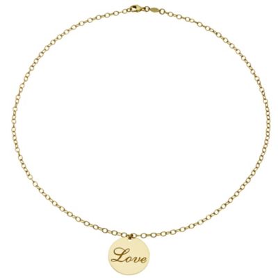 9ct Yellow Gold Large Love Disc Necklace