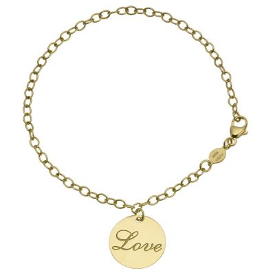 9ct Yellow Gold Love Disc Bracelet - Product number 8604843