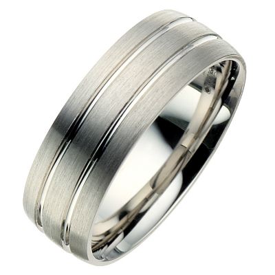 Palladium double groove wedding band 7mm - Product number 8606773