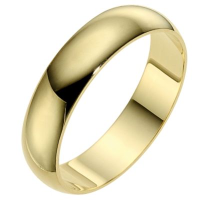 Men's 18ct yellow gold 5mm D shape wedding ring - Product number 8606803