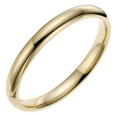 9ct yellow gold 2mm super heavyweight court ring