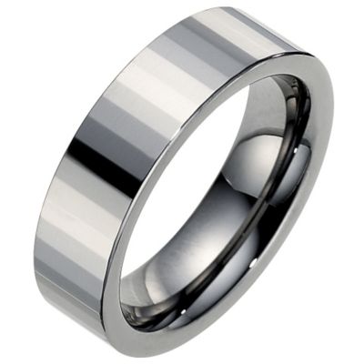 Tungsten flat wedding ring