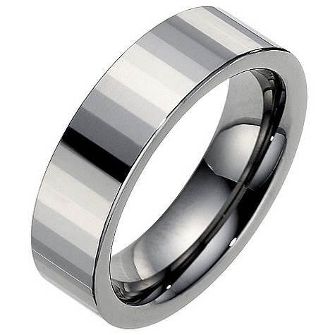 Tungsten flat wedding ring