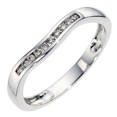 9ct white gold diamond set wedding ring.