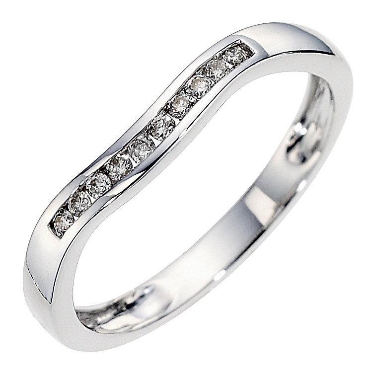 9ct white gold diamond set wedding ring. - Product number 8614784