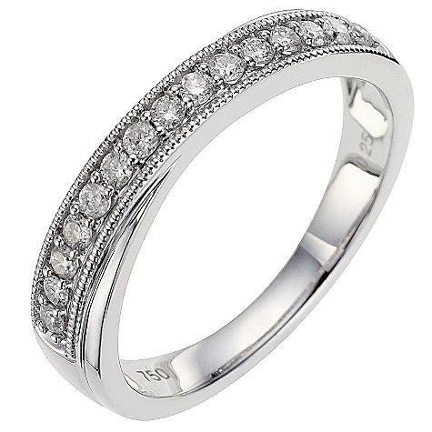 18ct white gold quarter carat diamond vintage wedding ring