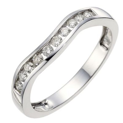 9ct white gold quarter carat diamond wedding ring