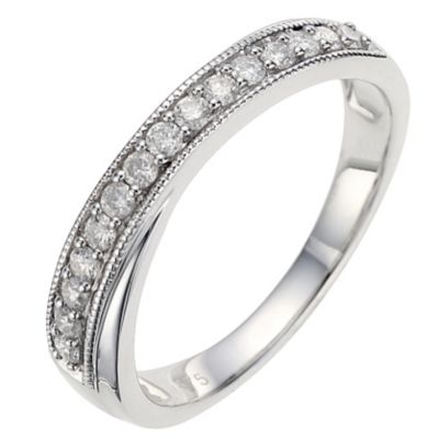 9ct white gold quarter carat diamond vintage cross over ring - Product number 8616418