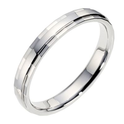 18ct diamond cut wedding ring