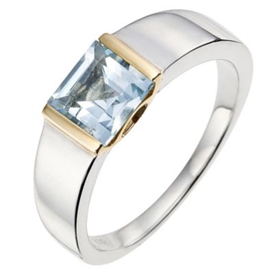 and 9ct Yellow Gold Blue Topaz Ring