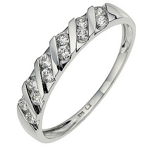 9ct White Gold Cubic Zirconia Eternity Ring