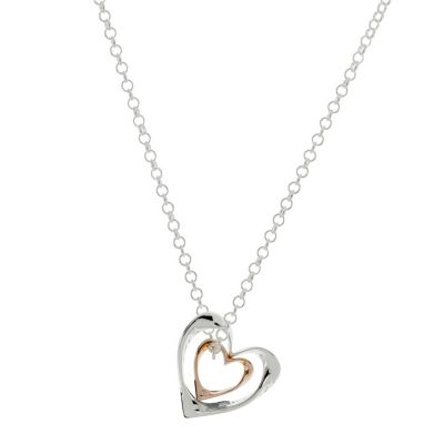 Eternal Silver two colour double heart pendant - Product number 8640777
