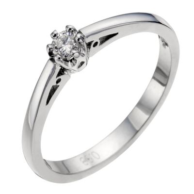 9ct white gold diamond solitaire ring - Product number 8641692