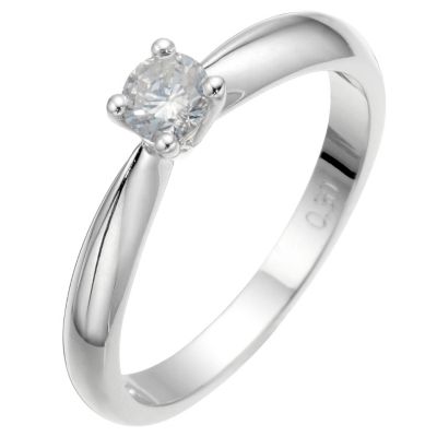 18ct white gold 0.30 carat diamond solitaire ring - Product number 8641951