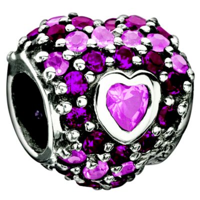 Chamilia Silver Pink  Heart  Crystal Bead - Product number 8642214