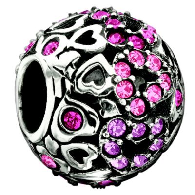 Chamilia sterling silver pink captured hearts bead - Product number 8642486