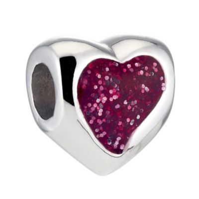 Miss Chamilia sterling silver red glitter heart bead - Product number 8642702