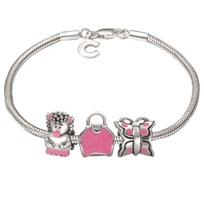 Miss Chamilia - sterling silver pink bead starter bracelet - Product number 8642877