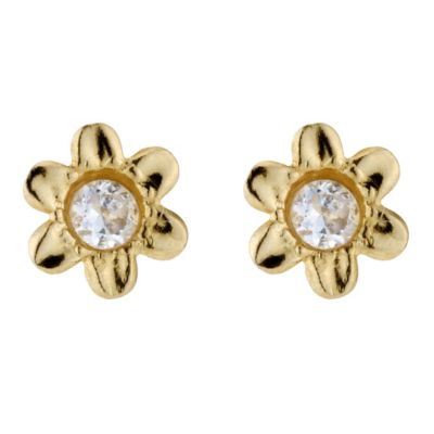 9ct Yellow Gold Cubic Zirconia Flower Stud Earrings - Product number 8644233