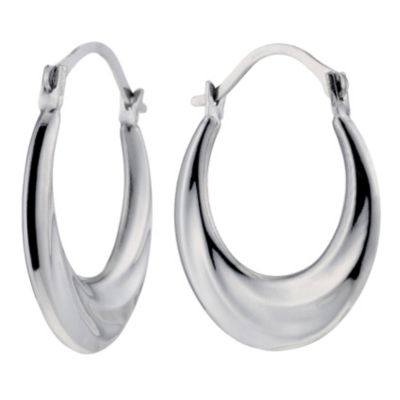 9ct White Gold Twist Pattern Creole Earrings - Product number 8644330