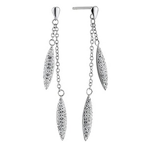 9ct White Gold Crystal Needle Drop Earrings9ct White Gold Crystal Needle Drop Earrings