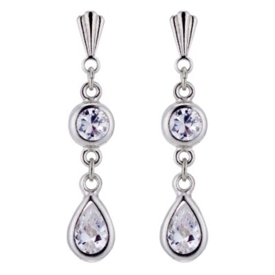 H Samuel 9ct White Gold and Cubic Zirconia Pear Drop
