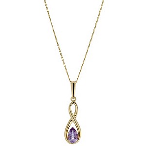 9ct Yellow Gold Amethyst Figure of 8 Pendant9ct Yellow Gold Amethyst Figure of 8 Pendant
