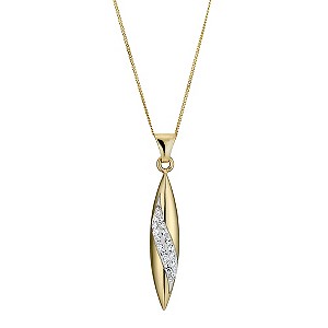 9ct Yellow Gold Crystal Needle drop Pendant9ct Yellow Gold Crystal Needle drop Pendant