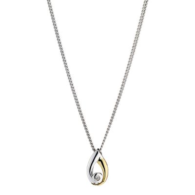 Silver & 9ct Yellow Gold Cubic Zirconia Pendant - Product number 8644977