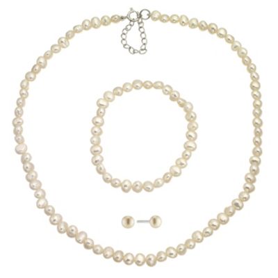Children's Silver & White Cultured Freshwater Pearl Set - Product number 8645086