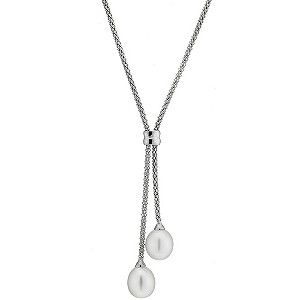 Sterling Silver Cultured Freshwater Pearl Lariat Necklace