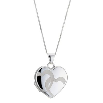 Unbranded 9ct White Gold Double Heart Locket