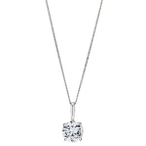 9ct White Gold Cubic Zirconia Round Pendant