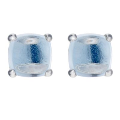Silver & 9ct Yellow Gold Blue Topaz Stud Earrings - Product number 8645620