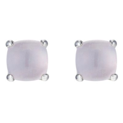 Silver and 9ct Yellow Gold Rose Quartz Stud