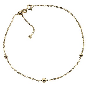 H Samuel 9ct Yellow Gold 10` Singapore Anklet