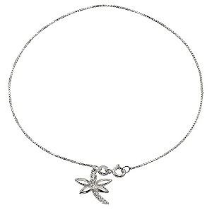 H Samuel Sterling Silver and Cubic Zirconia Dragonfly