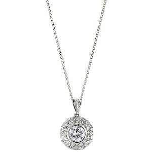 H Samuel Sterling Silver and Platinum Plated Cubic