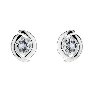 Silver Cubic Zirconia Round Stud EarringsSilver Cubic Zirconia Round Stud Earrings