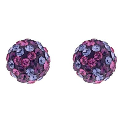 Silver Purple Crystal Stud Earrings - Product number 8648263